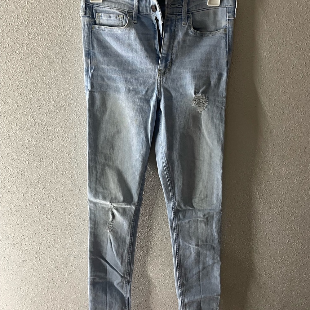 high rise hollister skinny jeans